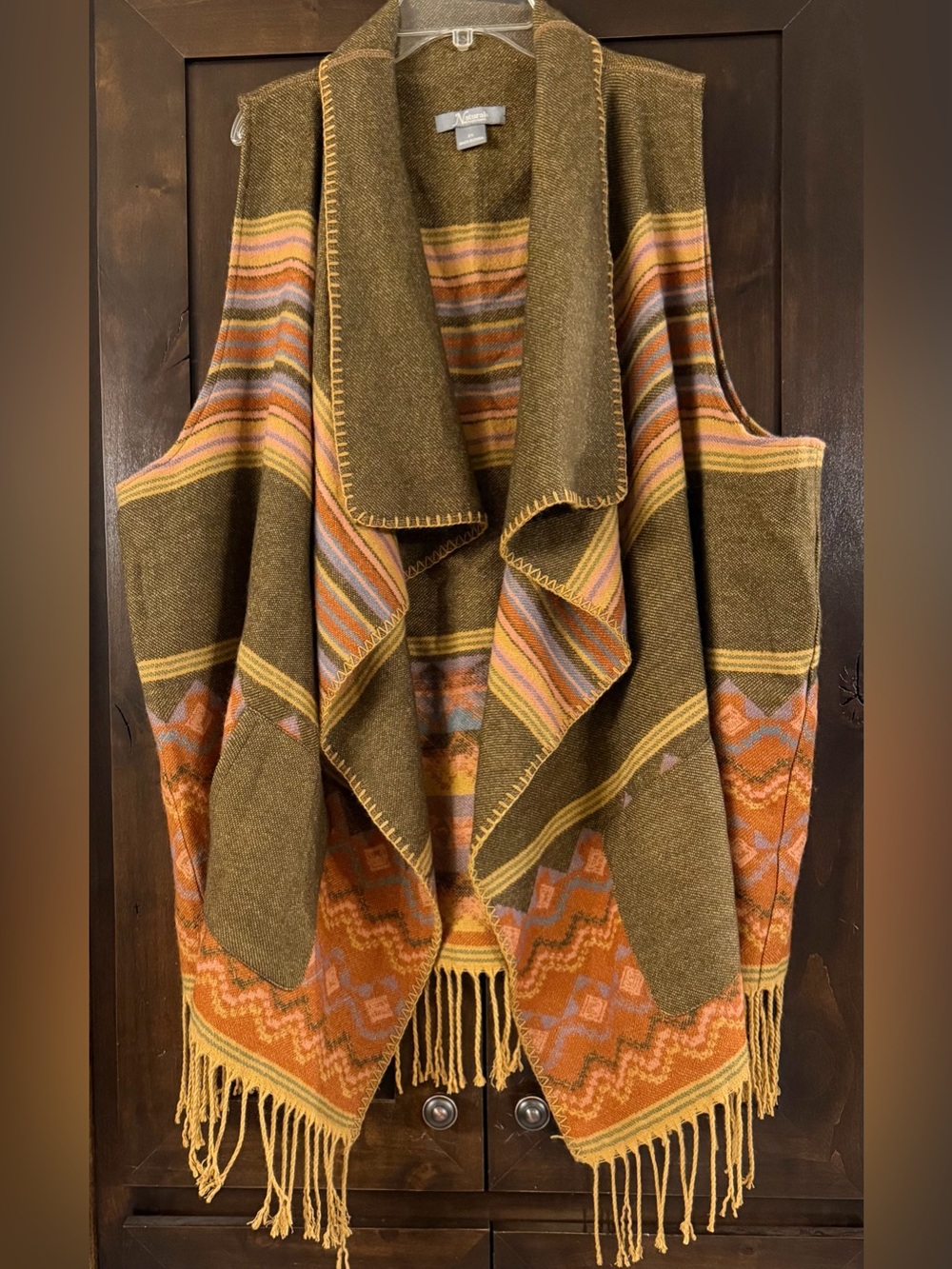 Natural Reflections Draped Sweater Vest Sz 2X